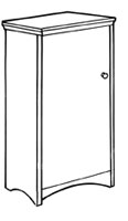 Shaker Single Door Wardrobe w\/Interior Shelf & Clothes Rod, 24"W, 78"H
